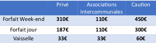 tarif 2024 hors commune